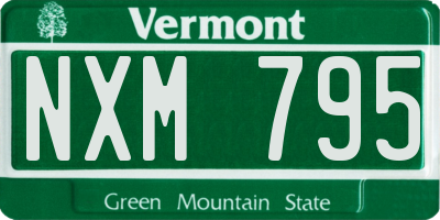 VT license plate NXM795
