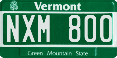 VT license plate NXM800