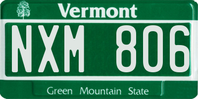 VT license plate NXM806