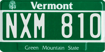 VT license plate NXM810