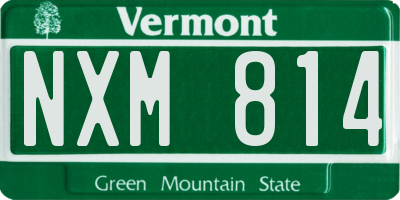 VT license plate NXM814