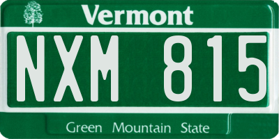 VT license plate NXM815