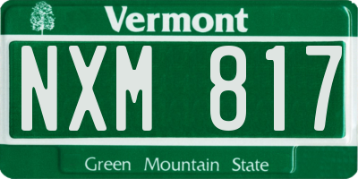 VT license plate NXM817