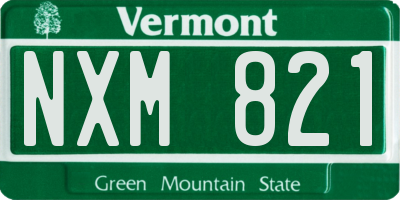 VT license plate NXM821