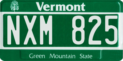 VT license plate NXM825