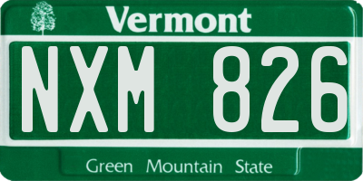 VT license plate NXM826