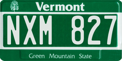 VT license plate NXM827