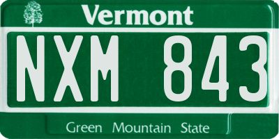 VT license plate NXM843