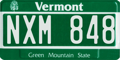 VT license plate NXM848