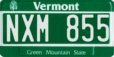 VT license plate NXM855