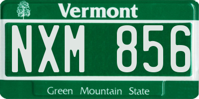 VT license plate NXM856