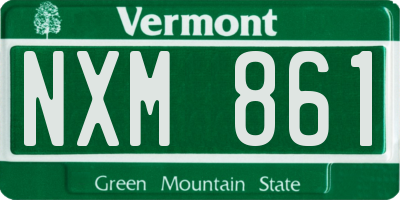 VT license plate NXM861
