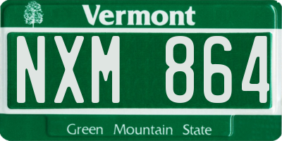 VT license plate NXM864