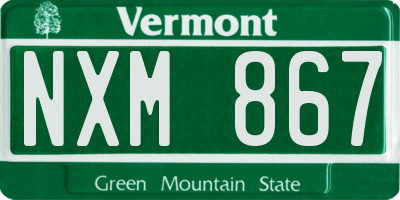 VT license plate NXM867