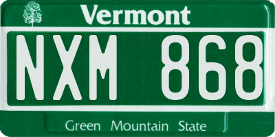 VT license plate NXM868