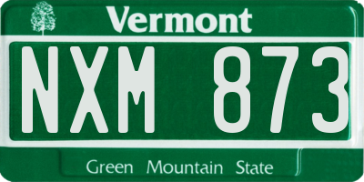 VT license plate NXM873