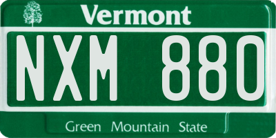 VT license plate NXM880