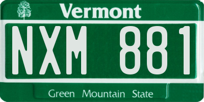 VT license plate NXM881