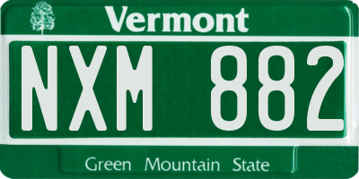 VT license plate NXM882