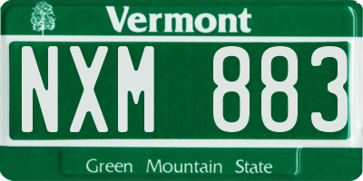 VT license plate NXM883