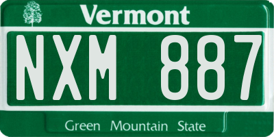 VT license plate NXM887