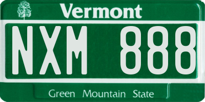 VT license plate NXM888