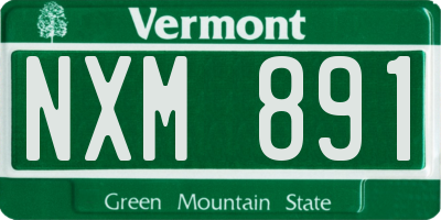 VT license plate NXM891