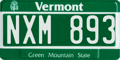 VT license plate NXM893