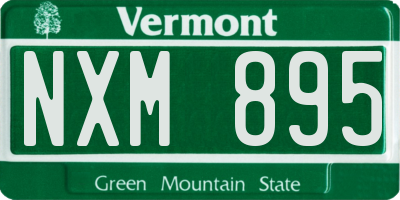 VT license plate NXM895