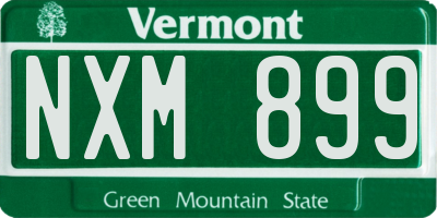 VT license plate NXM899