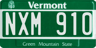 VT license plate NXM910