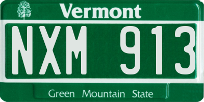 VT license plate NXM913