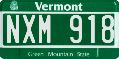 VT license plate NXM918