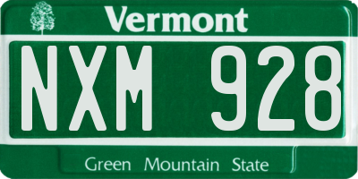 VT license plate NXM928