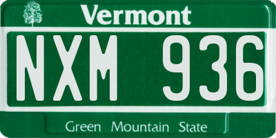 VT license plate NXM936