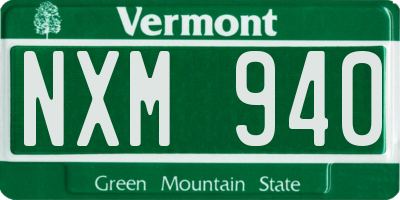 VT license plate NXM940