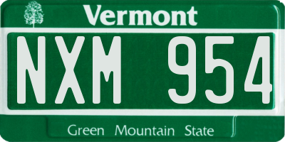 VT license plate NXM954