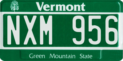 VT license plate NXM956