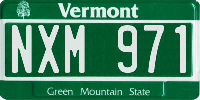 VT license plate NXM971