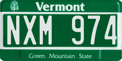 VT license plate NXM974