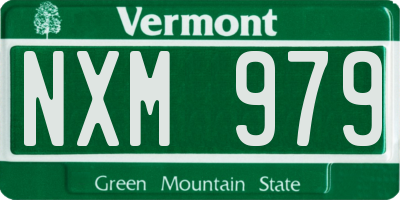 VT license plate NXM979
