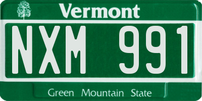 VT license plate NXM991