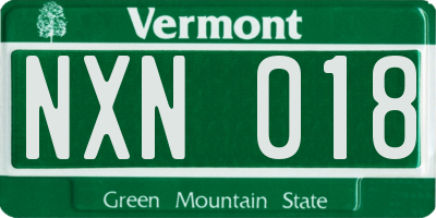 VT license plate NXN018