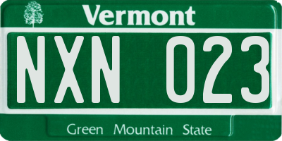 VT license plate NXN023
