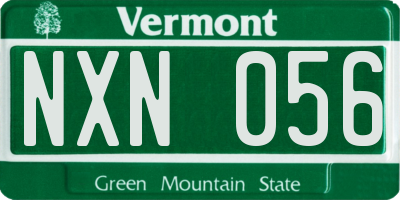 VT license plate NXN056