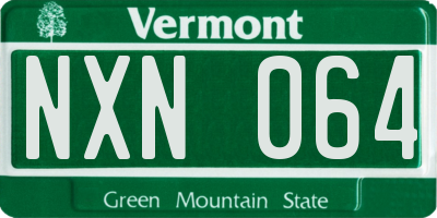VT license plate NXN064