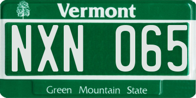 VT license plate NXN065
