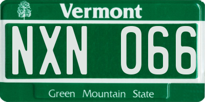 VT license plate NXN066