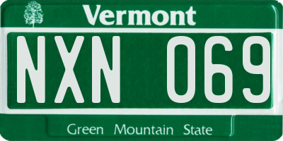 VT license plate NXN069