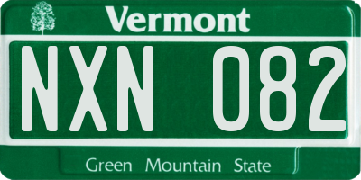VT license plate NXN082